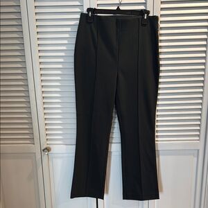 Chic dark green side zip trousers